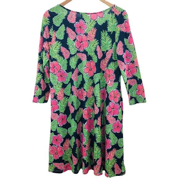 Simply Southern Mini Dress Womens Small Hibiscus Semi-Sheer Pool Cover Up NWT - Picture 2 of 8